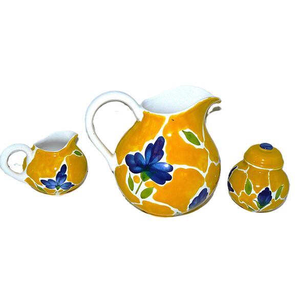 Dansk Other - Vintage Dansk St Tropez Portugal Hand-Painted Pitcher Creamer Sugar Bowl w Lid